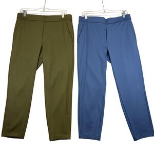 Bonobos Pants Mens Medium 32x26 Green Blue Jogger Elastic Waist Casual Lot Of 2
